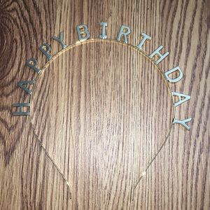 Happy Birthday Gold Tiara Headband